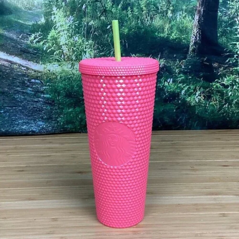 STARBUCKS Dragonfruit Pink Studded Cold Cup Tumbler 24oz. - Gently Used